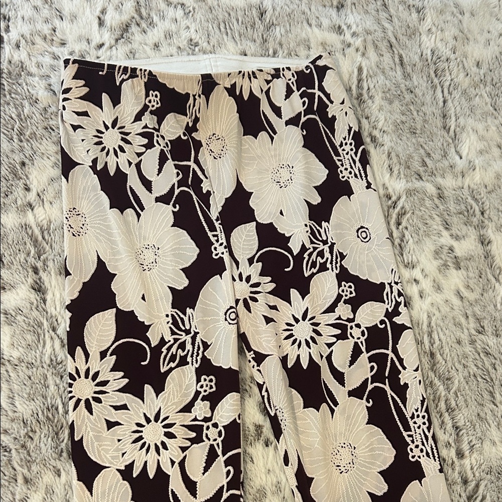 Show Me Your MuMu Maroon and Cream Floral Pants